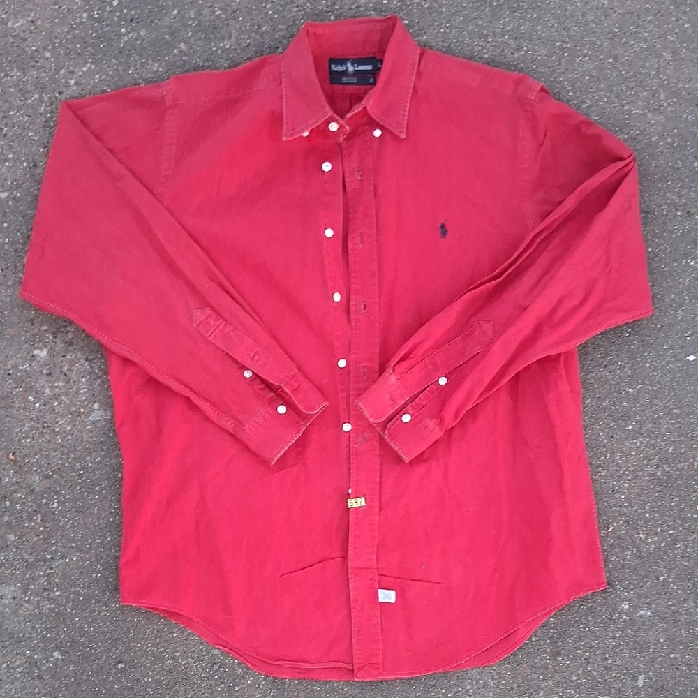 Ralph Lauren Men's Red Casual Button Down Shirt